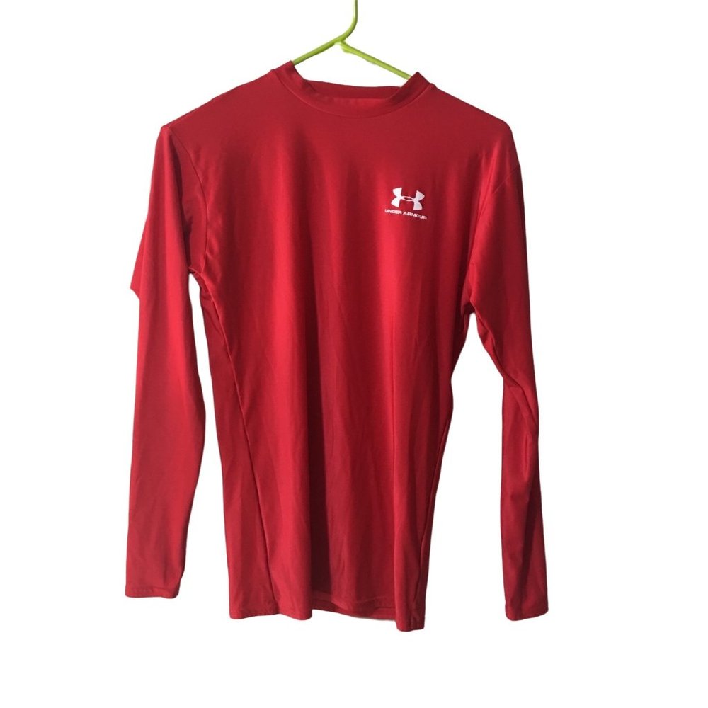 UNDER ARMOUR LONG SLEEVE RED COMPRESSION SHIRT LARGE